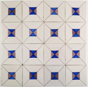 Antique Delft wall tiles with Crystal Stone pattern, 19th century