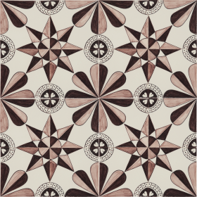 Hand-painted Delft tiles with Stars in manganese - Poarte P-27 series / 16 tiles