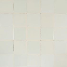 Plain white Delft tiles in the blue mix by Poarte