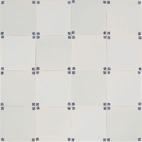 Spider corner motif Delft tile (PCM-01) in traditional blue, hand-painted with refined detailing. Shown without crackled finish or pinholes.