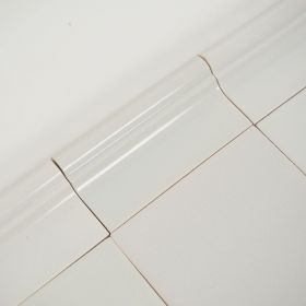 Plain white Delft trim tile - Trim B - on the grey mix