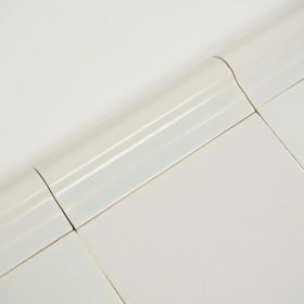 Plain white Delft trim tile by Poarte - Trim C - on the Grey mix