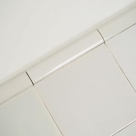 Plain white Delft trim tiles by Poarte - Trim E - on the Grey mix