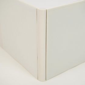 Plain white Delft trim tiles by Poarte - Trim F - on the Grey mix