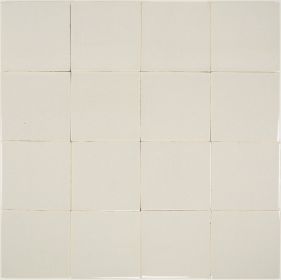 Plain white Delft tiles in shade Poarte - A with the crackled finish and pinholes