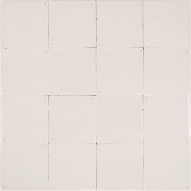 Plain white Delft tiles in shade Poarte - D. Crackled finish & pinholes.