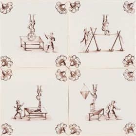Spider corner motif type 'curl' - PCM-02 Delft tile