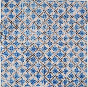 Antique Delft wall tiles with flower diamonds, 19th century