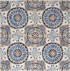 Antique Delft ornament wall tile with the Victoria Stone pattern, 19th century