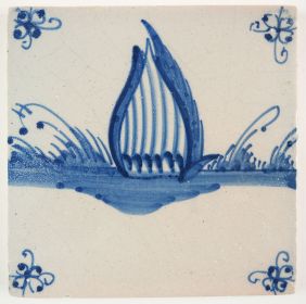 Antique Delft tile with a duck, 18th century