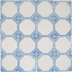 Antique Delft wall tiles with Octagon I edge decoration, 20th century