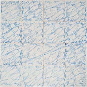 Antique Delft wall tiles with a marble pattern, 19th - 20th century