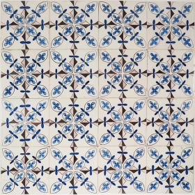 Antique Delft ornament wall tile with crosses, 19th century