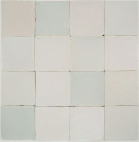 Antique plain white Delft tiles (witjes) in the 1st quality, 18th/19th century 