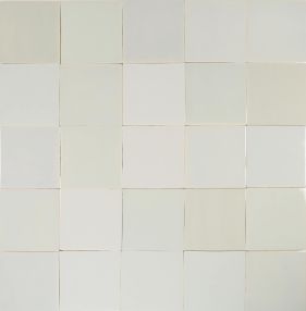 Plain white Delft tiles in the All-In mix