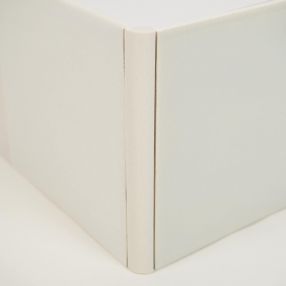 Plain white Delft trim tiles by Poarte - Trim F - on the Grey mix