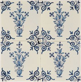 Traditional flower vase Delft tiles - Hand painted design - based on 17th century original 