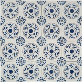 Antique Delft ornament wall tile known as 'Iris', 19th - 20th century