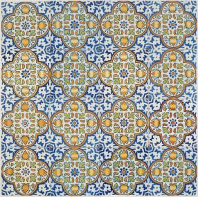 Antique Delft wall tiles with he pompadour ornament, 19th - 20th century