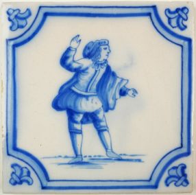 Antique Delft tile with a public speaker, 19th century