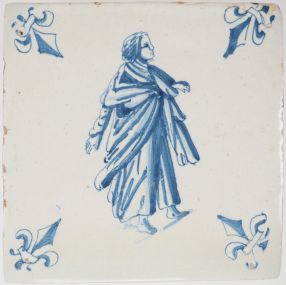 Antique Delft tile with Martin Luther, 17th century