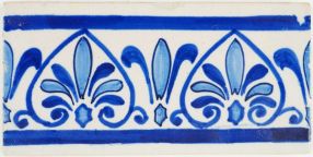Antique Delft border tile with a Parthenon inspired greek ornament, 19th century