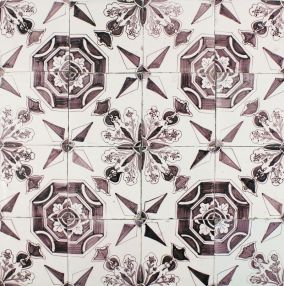 ntique Dutch Delft ornamental wall tiles with Point Stars, 18th - 19th century