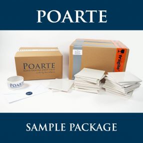 Sample package of the newly made plain white Delft tiles by Poarte