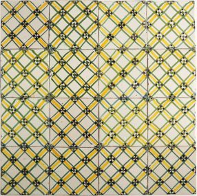 Antique Delft wall tiles with Yellow Diamonds, 19th century
