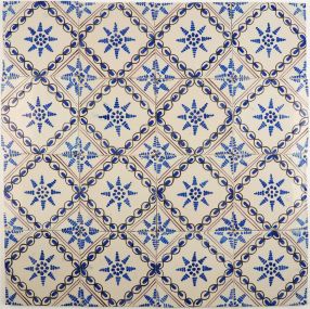 Antique Delft Chain Star wall tiles, 19th century