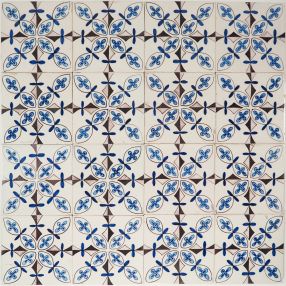 Antique Delft ornament wall tile with crosses, 19th century