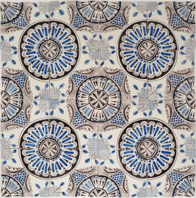 Antique Delft ornament wall tile with the Victoria Stone pattern, 19th century
