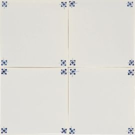 PCM-03 Spider Corner motifs Delft tiles painted in classib blue on our Poarte H base shade. 