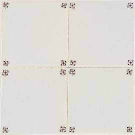 Classic hand-painted Delft tiles decorated with spider corner motifs in manganese